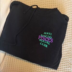 Anti Social Social Club Black Hoodie with Green and Purple Pisces release!